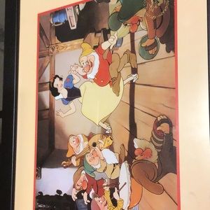 Disney store limited edition framed lithograph Snow White and the seven dwarves